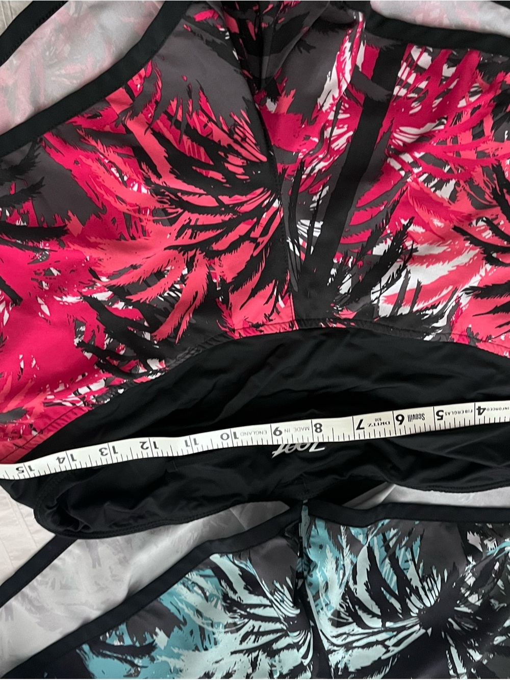 Two pair of Zoot Palm-Print Running Shorts - Teal & Hot Pink - Picture 2 of 2